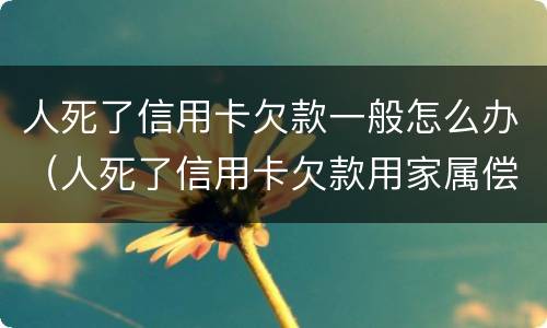 人死了信用卡欠款一般怎么办（人死了信用卡欠款用家属偿还吗）