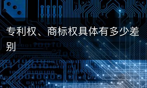 专利权、商标权具体有多少差别