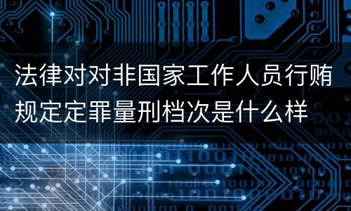 法律对对非国家工作人员行贿规定定罪量刑档次是什么样