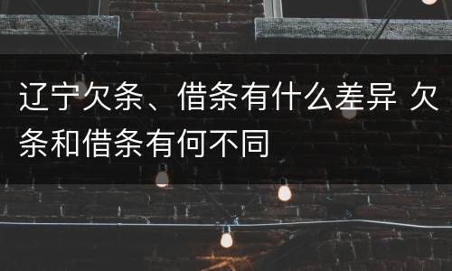 辽宁欠条、借条有什么差异 欠条和借条有何不同