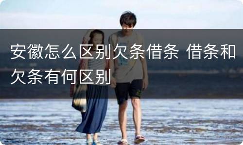 安徽怎么区别欠条借条 借条和欠条有何区别