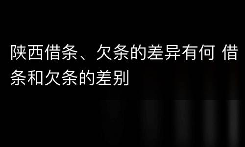 陕西借条、欠条的差异有何 借条和欠条的差别
