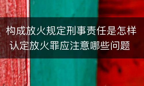 构成放火规定刑事责任是怎样 认定放火罪应注意哪些问题