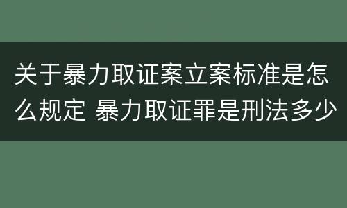 关于暴力取证案立案标准是怎么规定 暴力取证罪是刑法多少条