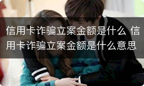 信用卡诈骗立案金额是什么 信用卡诈骗立案金额是什么意思