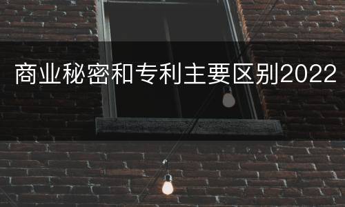 商业秘密和专利主要区别2022