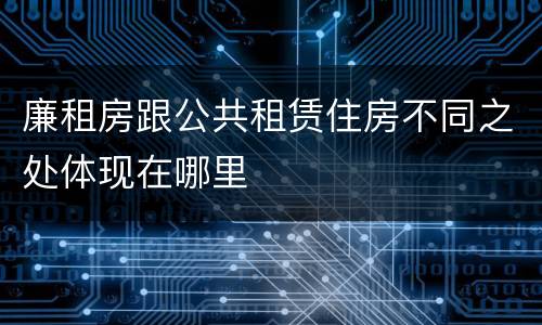 廉租房跟公共租赁住房不同之处体现在哪里