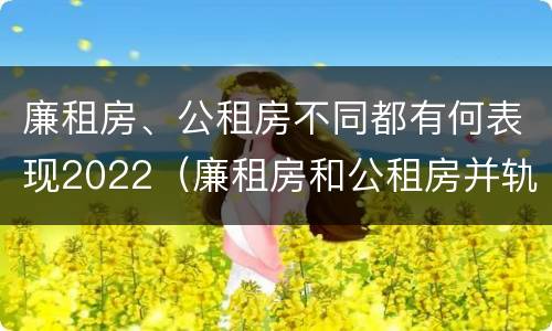 廉租房、公租房不同都有何表现2022（廉租房和公租房并轨了吗）