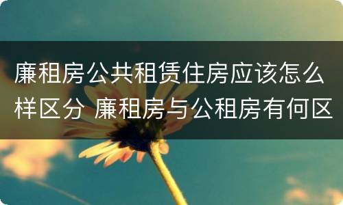 廉租房公共租赁住房应该怎么样区分 廉租房与公租房有何区别