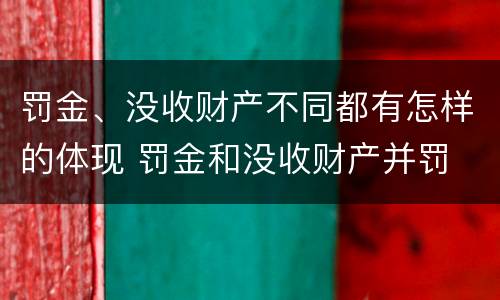 罚金、没收财产不同都有怎样的体现 罚金和没收财产并罚