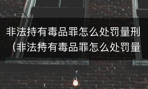 非法持有毒品罪怎么处罚量刑（非法持有毒品罪怎么处罚量刑标准）