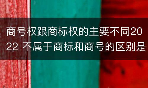 商号权跟商标权的主要不同2022 不属于商标和商号的区别是