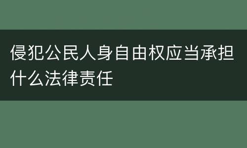 侵犯公民人身自由权应当承担什么法律责任