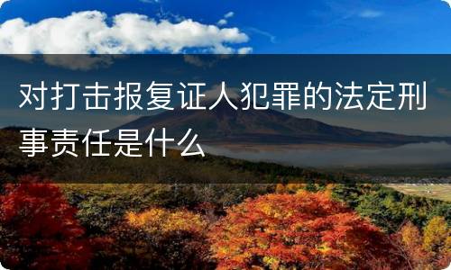 对打击报复证人犯罪的法定刑事责任是什么