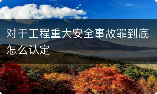 对于工程重大安全事故罪到底怎么认定
