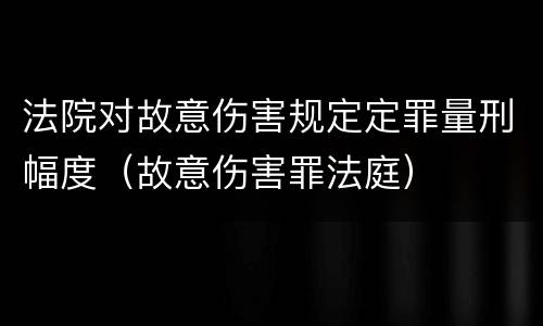 法院对故意伤害规定定罪量刑幅度（故意伤害罪法庭）