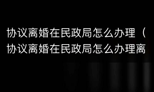 协议离婚在民政局怎么办理（协议离婚在民政局怎么办理离婚手续）
