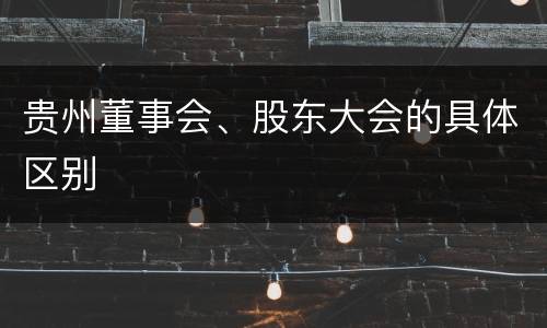 贵州董事会、股东大会的具体区别