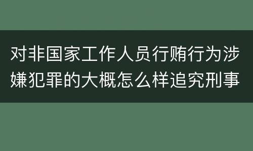 对非国家工作人员行贿行为涉嫌犯罪的大概怎么样追究刑事责任