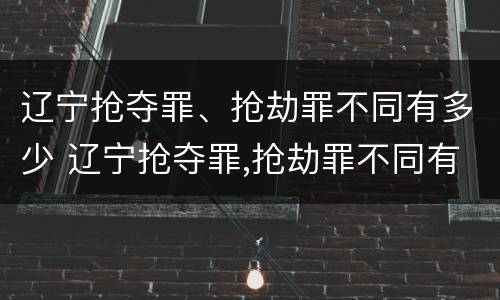 辽宁抢夺罪、抢劫罪不同有多少 辽宁抢夺罪,抢劫罪不同有多少例