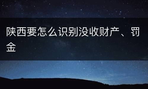 陕西要怎么识别没收财产、罚金