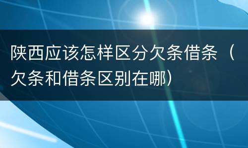 陕西应该怎样区分欠条借条（欠条和借条区别在哪）