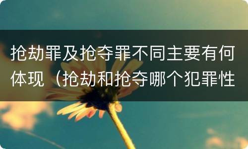 抢劫罪及抢夺罪不同主要有何体现（抢劫和抢夺哪个犯罪性质严重）
