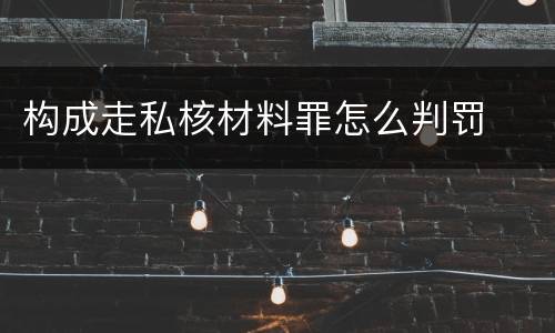 构成走私核材料罪怎么判罚