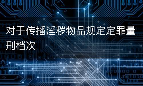 对于传播淫秽物品规定定罪量刑档次