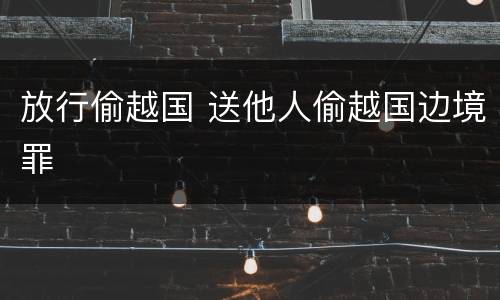 放行偷越国 送他人偷越国边境罪