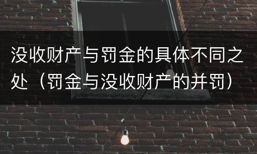 没收财产与罚金的具体不同之处（罚金与没收财产的并罚）