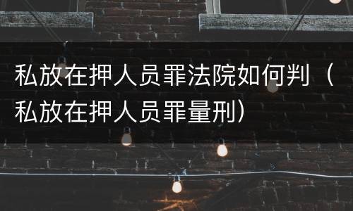 私放在押人员罪法院如何判（私放在押人员罪量刑）