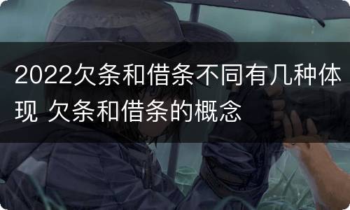 2022欠条和借条不同有几种体现 欠条和借条的概念