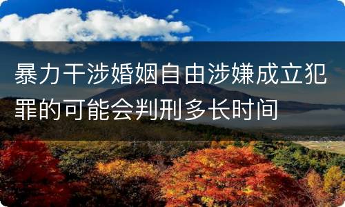 暴力干涉婚姻自由涉嫌成立犯罪的可能会判刑多长时间