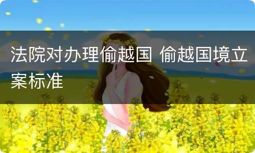 法院对办理偷越国 偷越国境立案标准