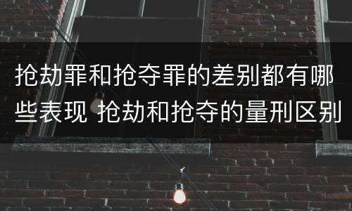 抢劫罪和抢夺罪的差别都有哪些表现 抢劫和抢夺的量刑区别