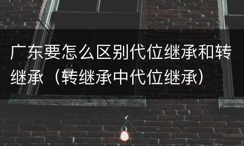 广东要怎么区别代位继承和转继承（转继承中代位继承）