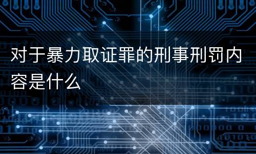 对于暴力取证罪的刑事刑罚内容是什么