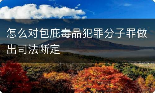 怎么对包庇毒品犯罪分子罪做出司法断定
