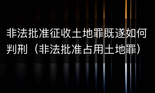 非法批准征收土地罪既遂如何判刑（非法批准占用土地罪）