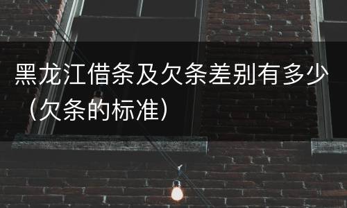 黑龙江借条及欠条差别有多少（欠条的标准）