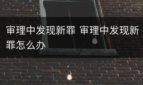 审理中发现新罪 审理中发现新罪怎么办