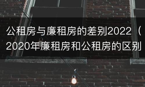 公租房与廉租房的差别2022（2020年廉租房和公租房的区别）