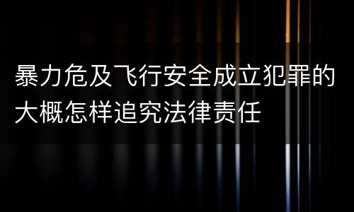 暴力危及飞行安全成立犯罪的大概怎样追究法律责任