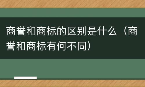 商誉和商标的区别是什么（商誉和商标有何不同）