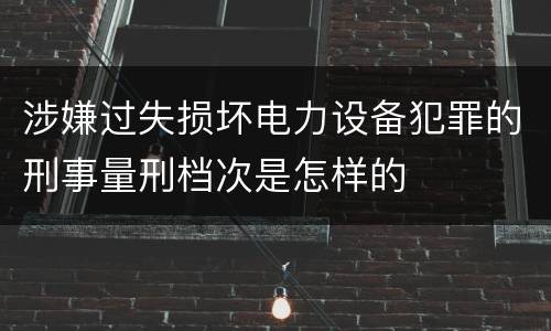 涉嫌过失损坏电力设备犯罪的刑事量刑档次是怎样的