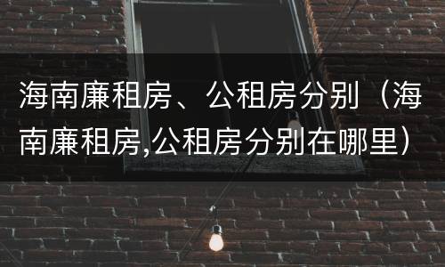 海南廉租房、公租房分别（海南廉租房,公租房分别在哪里）