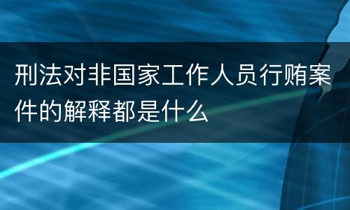 刑法对非国家工作人员行贿案件的解释都是什么
