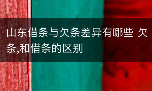 山东借条与欠条差异有哪些 欠条,和借条的区别