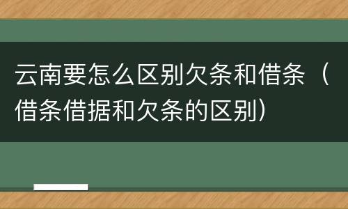 云南要怎么区别欠条和借条（借条借据和欠条的区别）